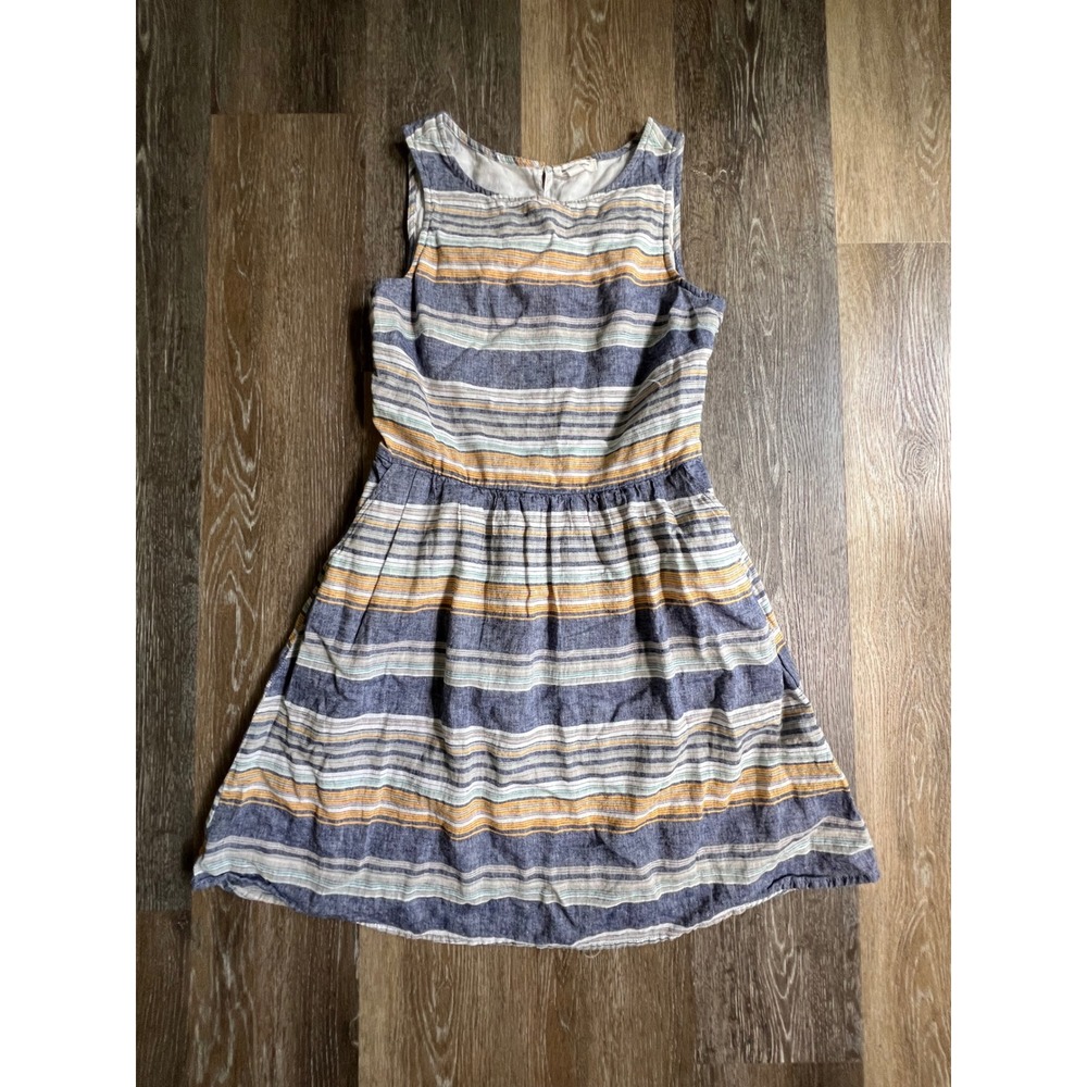 Beachlunchlounge Striped Dress Womens Size Small Blue Orange Sleeveless Casual